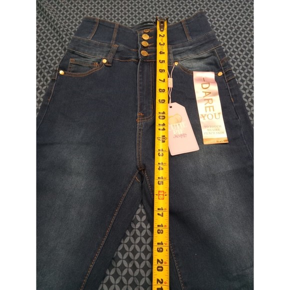 WAIST 30 INCHES SIZE 7 FLARE JEANS STRETCH DENIM PUSH UP BLUE, 7-4 CTP1206 SZ7 - Picture 5 of 11